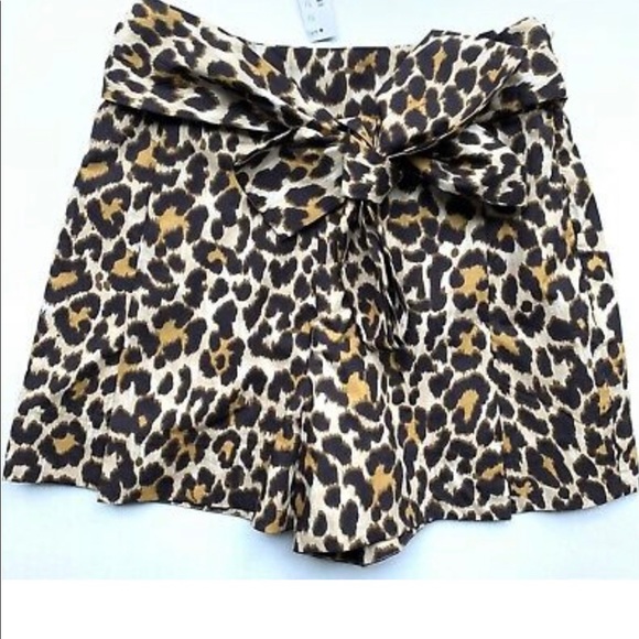 J. Crew Leopard Print Tie Bow High Waist Shorts - Picture 10 of 13